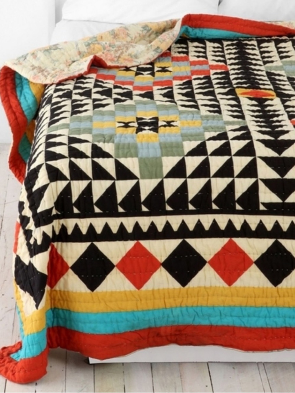 Urban Outfitters Kaleidoscope Patchwork Quilt Blanket